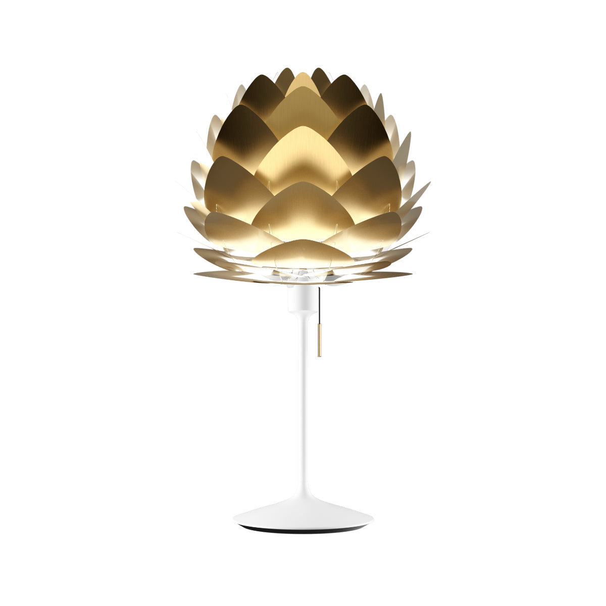 ALUVIA Tischlampe aus gebürstetem Messing