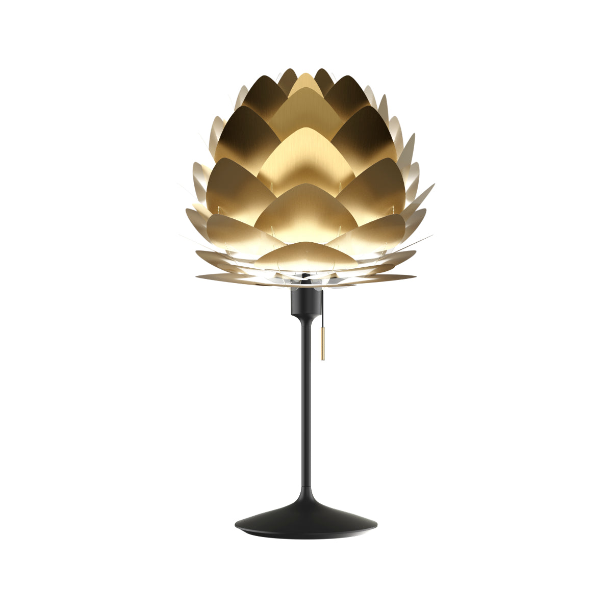 ALUVIA Tischlampe aus gebürstetem Messing