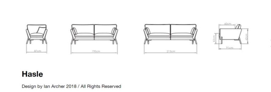 HASTLE Sofa 3-Sitzer 215 CM