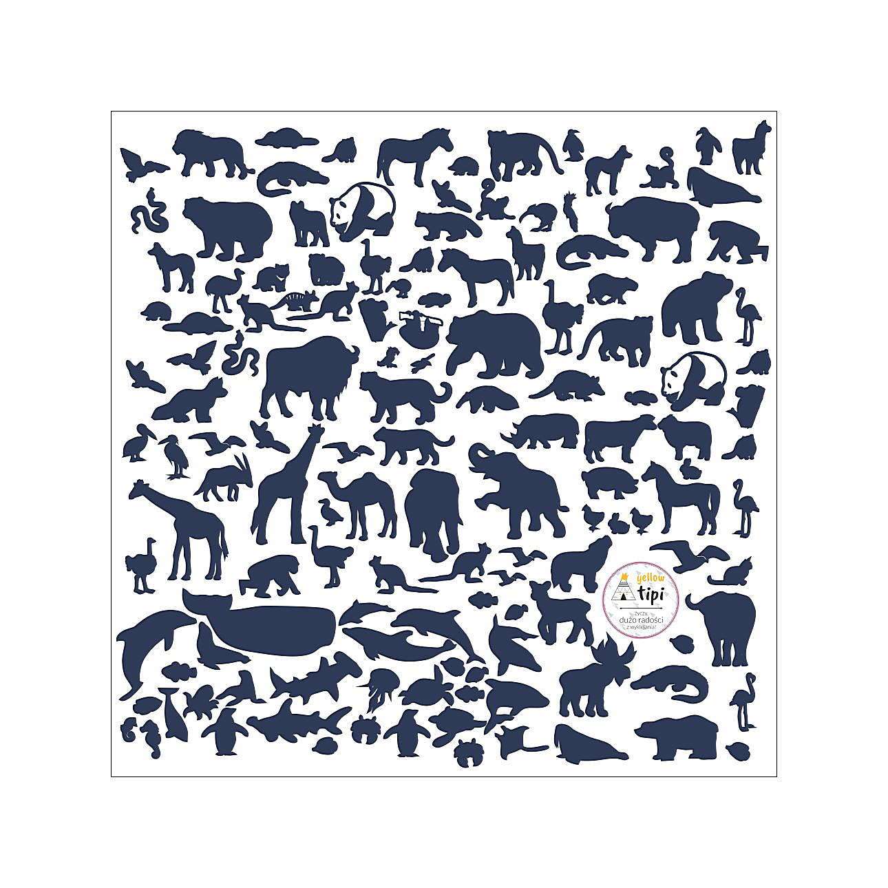 World Animals Blue - 60x60CM