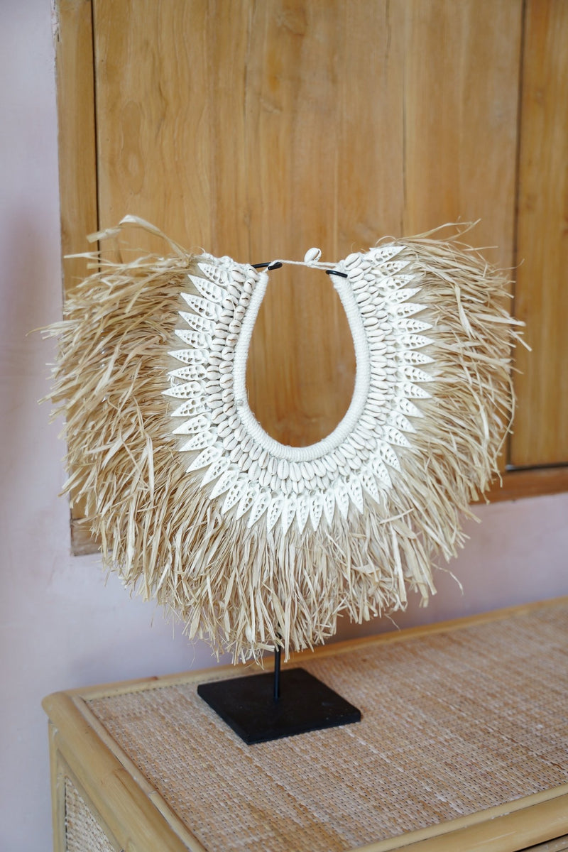 Messy Raffia Shell Stand